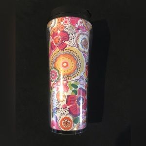 Vera Bradley Clemintine Thermal Travel Mug, Double Wall Insulated Cup, 16 Ounce